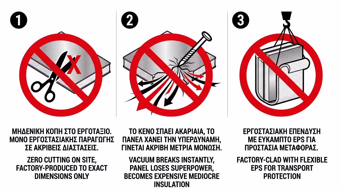 VIP - απαγόρευση τρυπήματος και κοπής στο εργοτάξιο