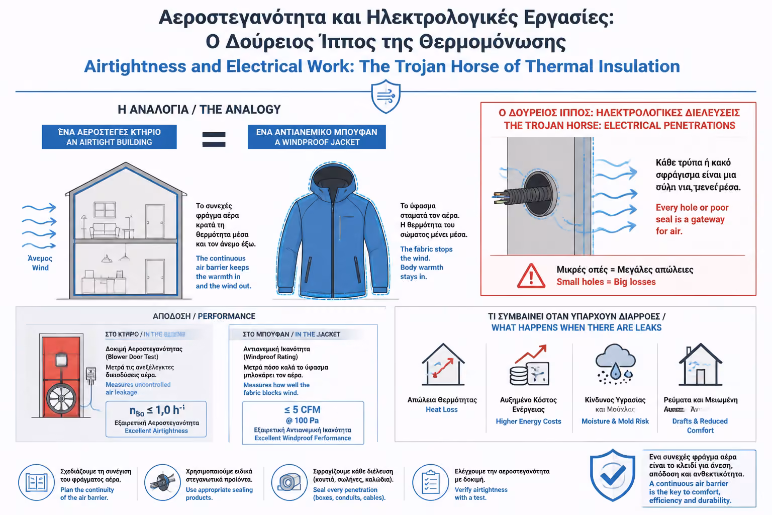 Αναλογία φράγματος αέρα και αντιανεμικού μπουφάν
