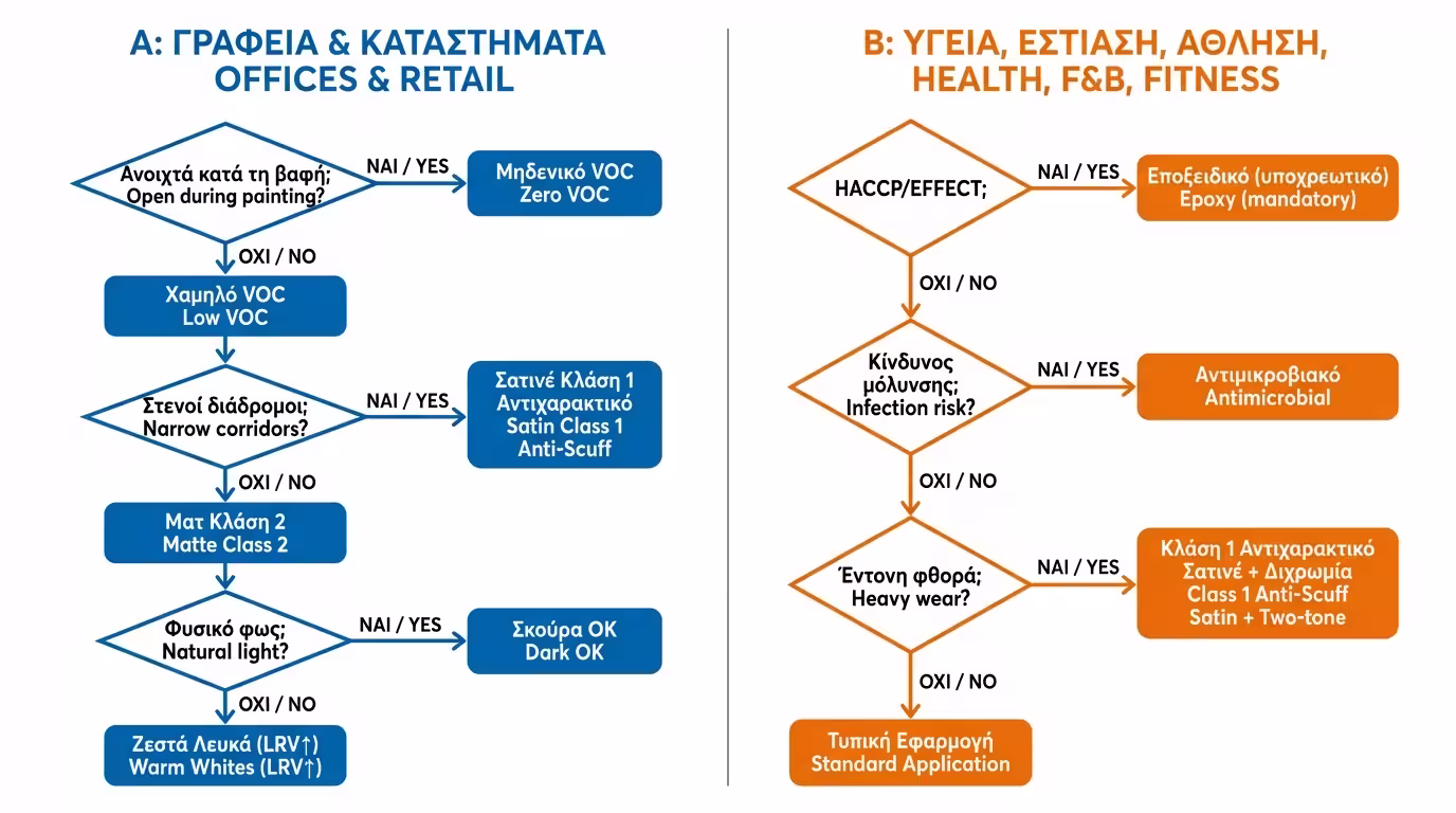 Infographic: 2 αλγόριθμοι - Low-Impact Commercial & Υγειονομικού Ενδιαφέροντος