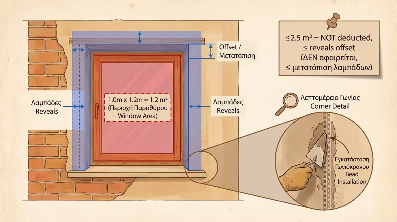 Τοίχος με παράθυρο - λαμπάδες και κανόνας αφαίρεσης