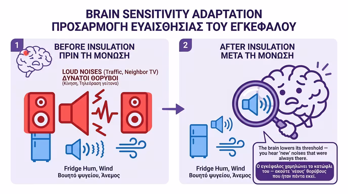 Ο εγκέφαλος κατεβάζει το κατώφλι ευαισθησίας: μετά τη μόνωση ακούτε θορύβους που πριν ήταν αόρατοι