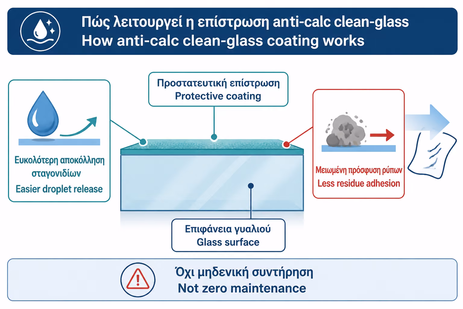 Εικονογράφηση για 1. Τι είναι η anti-calc ή clean glass επίστρωση
