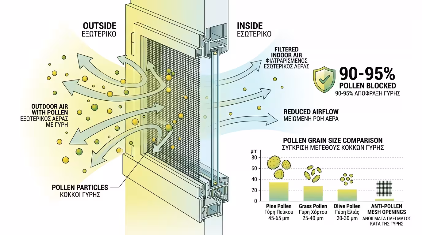 Αντιαλλεργικό πανί σίτας - φιλτράρει γύρη και σωματίδια