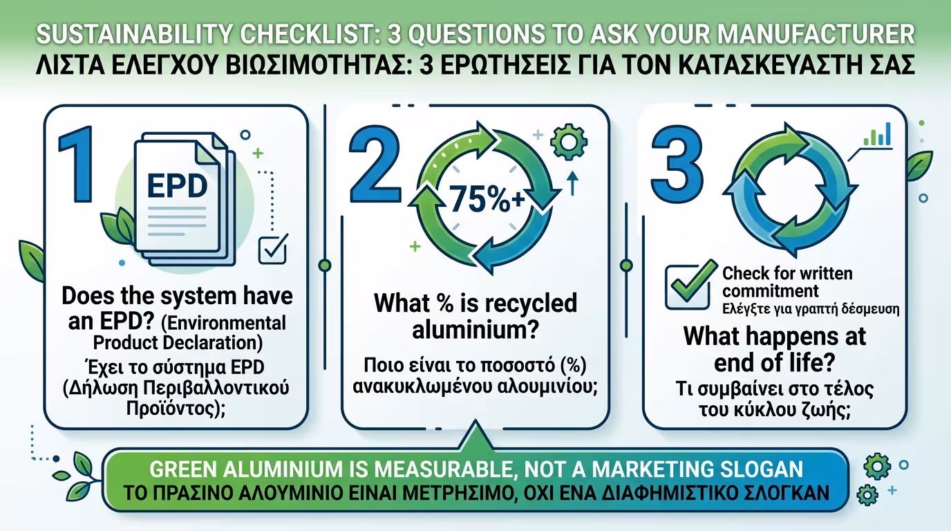 Τι πρέπει να ζητήσετε - EPD, Green Aluminium, ανακύκλωση