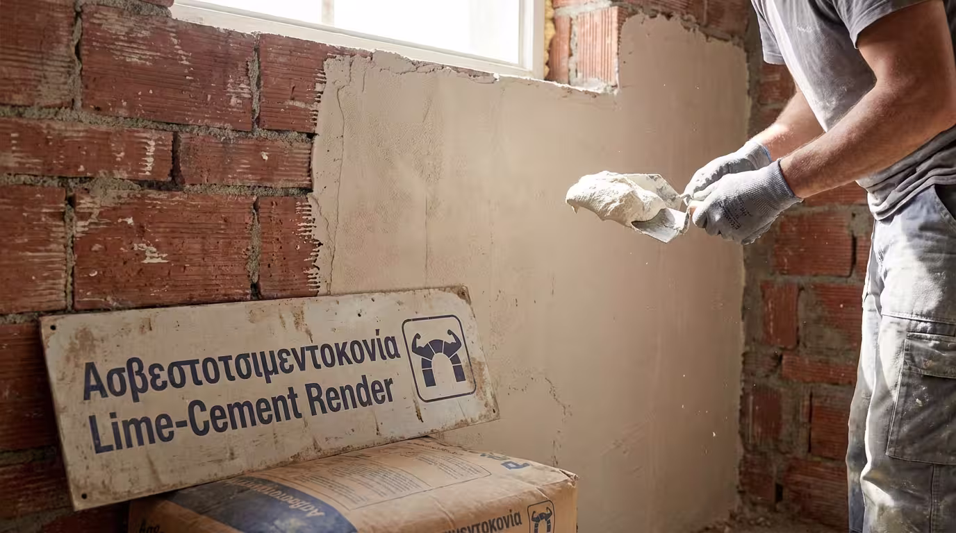 Εφαρμογή ασβεστοτσιμεντοκονίας σε τοιχοποιία - ελαστικό, εύκολο κονίαμα