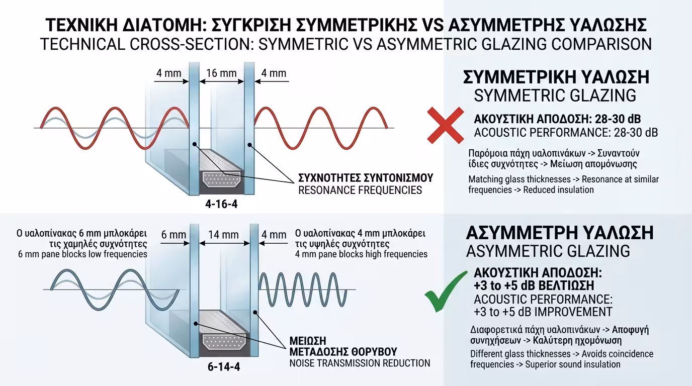 Ασύμμετρα κρύσταλλα 6-14-4 - διαφορετική μάζα σπάει τον συντονισμό, +3-5 dB