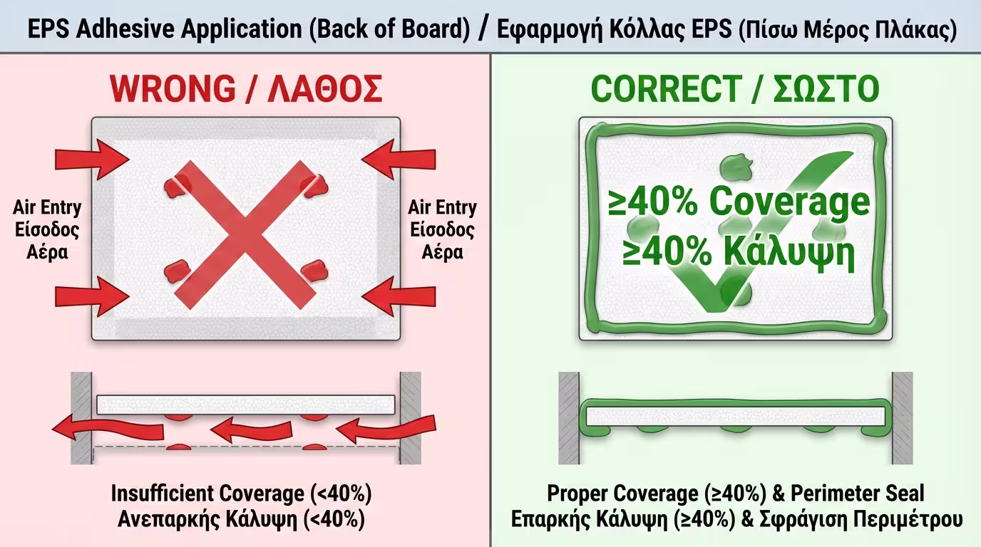 ΛΑΘΟΣ: 4 μπαλιές κέντρο | ΣΩΣΤΟ: περιμετρικό κορδόνι + κέντρο
