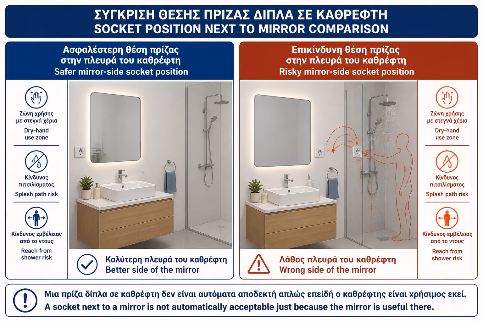 Εικονογράφηση για 4. Πρίζες δίπλα στον νιπτήρα: χρήσιμες, αλλά όχι αυτονόητες