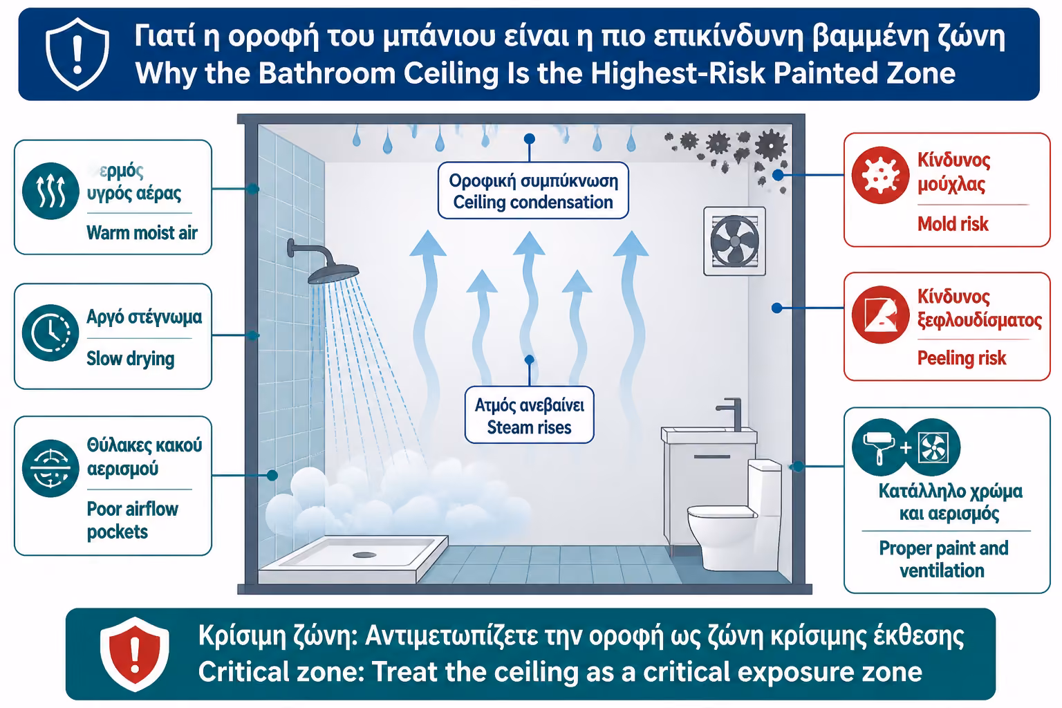Εικονογράφηση για 5. Ταβάνι μπάνιου: το πιο δύσκολο σημείο