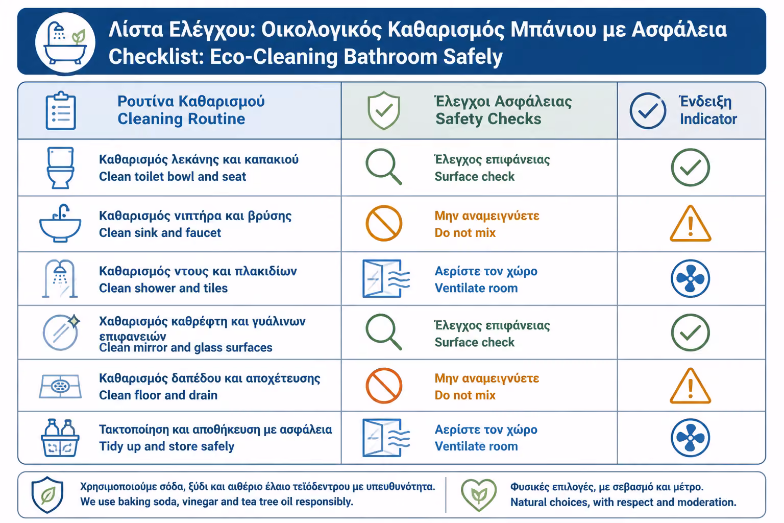 Εικονογράφηση για 20. Checklist ασφαλούς eco-cleaning