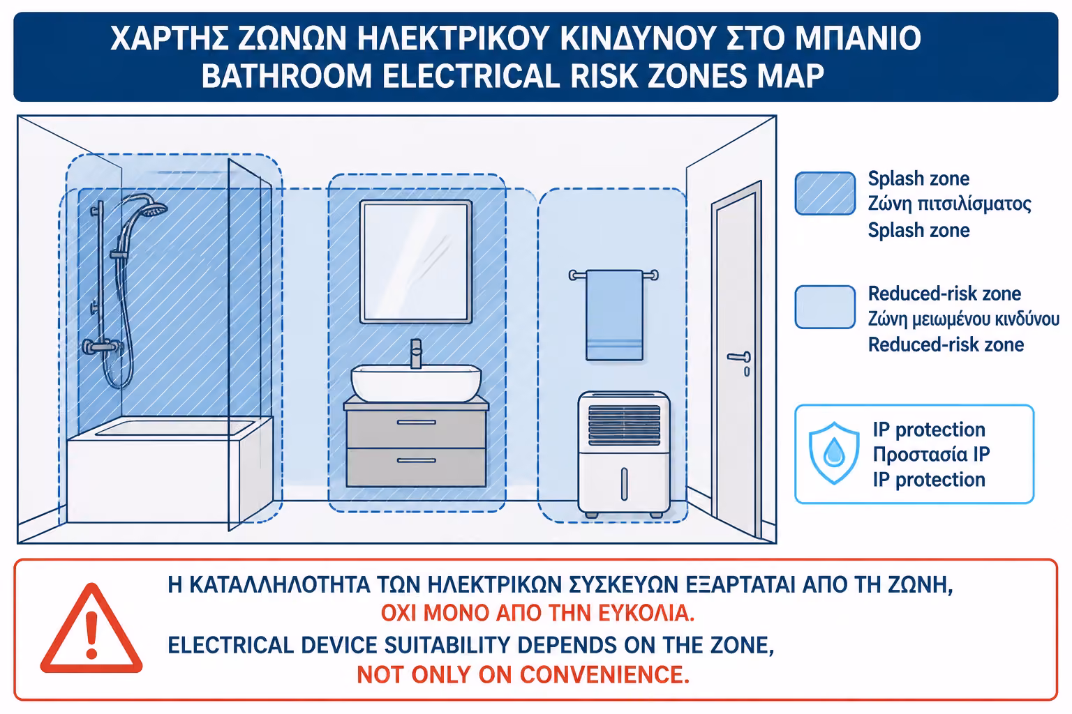Εικονογράφηση για 4. Ζώνες μπάνιου: γιατί δεν είναι όλο το μπάνιο ίδιο