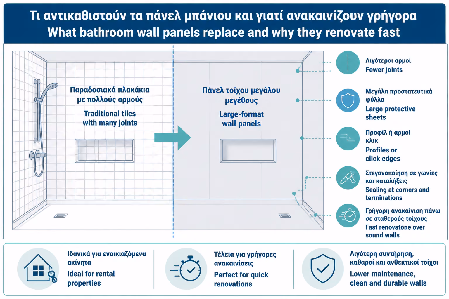 Εικονογράφηση για 1. Τι είναι τα πάνελ τοίχου μπάνιου