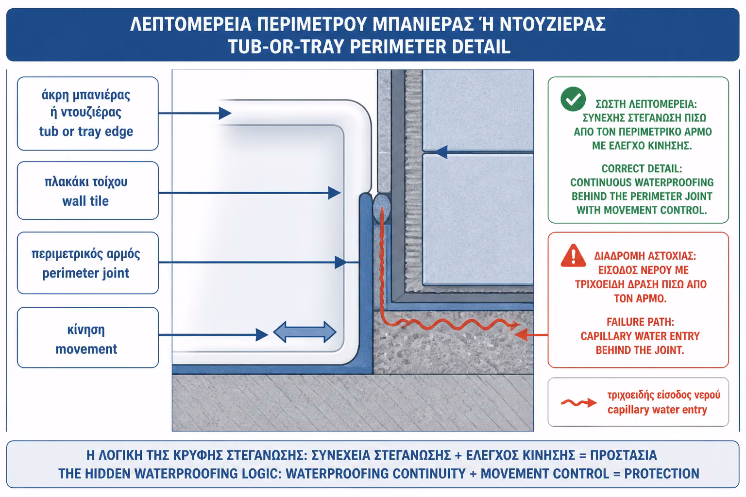 Εικονογράφηση για 1. Γιατί ο περιμετρικός αρμός είναι τόσο ευάλωτος