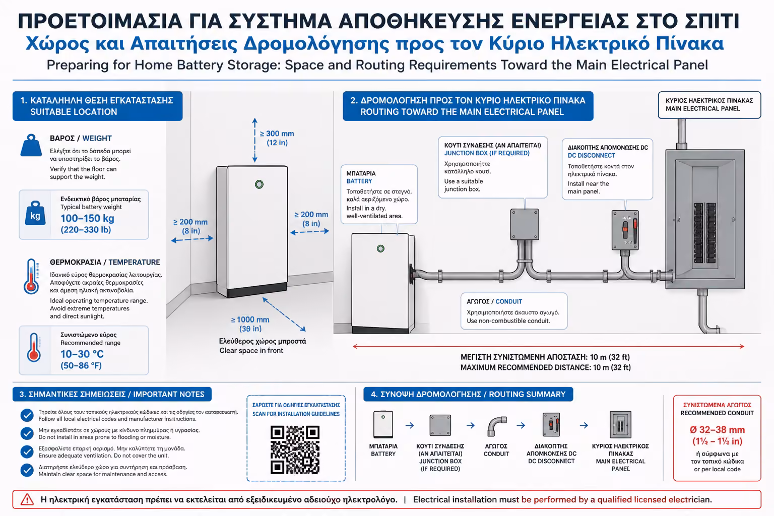 Κατάλληλος εσωτερικός χώρος μπαταρίας με έλεγχο βάρους και θερμοκρασίας