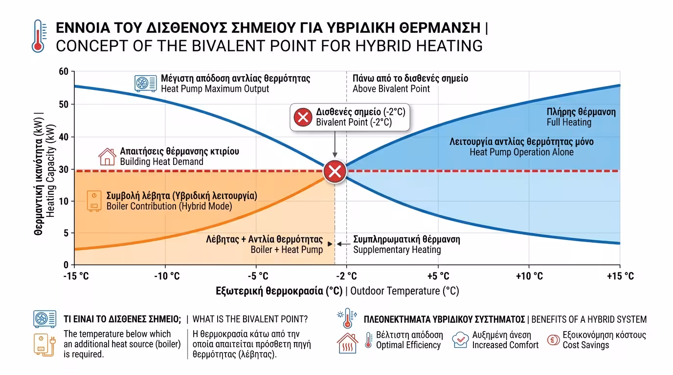 Bivalent Point - θερμοκρασία ισορροπίας μεταξύ αντλίας και λέβητα