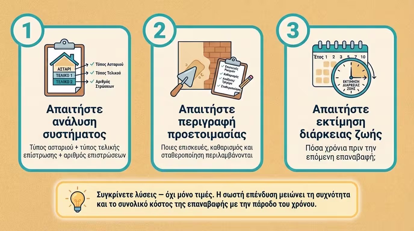 Τρία βήματα: ανάλυση συστήματος, προετοιμασία, εκτίμηση διάρκειας ζωής
