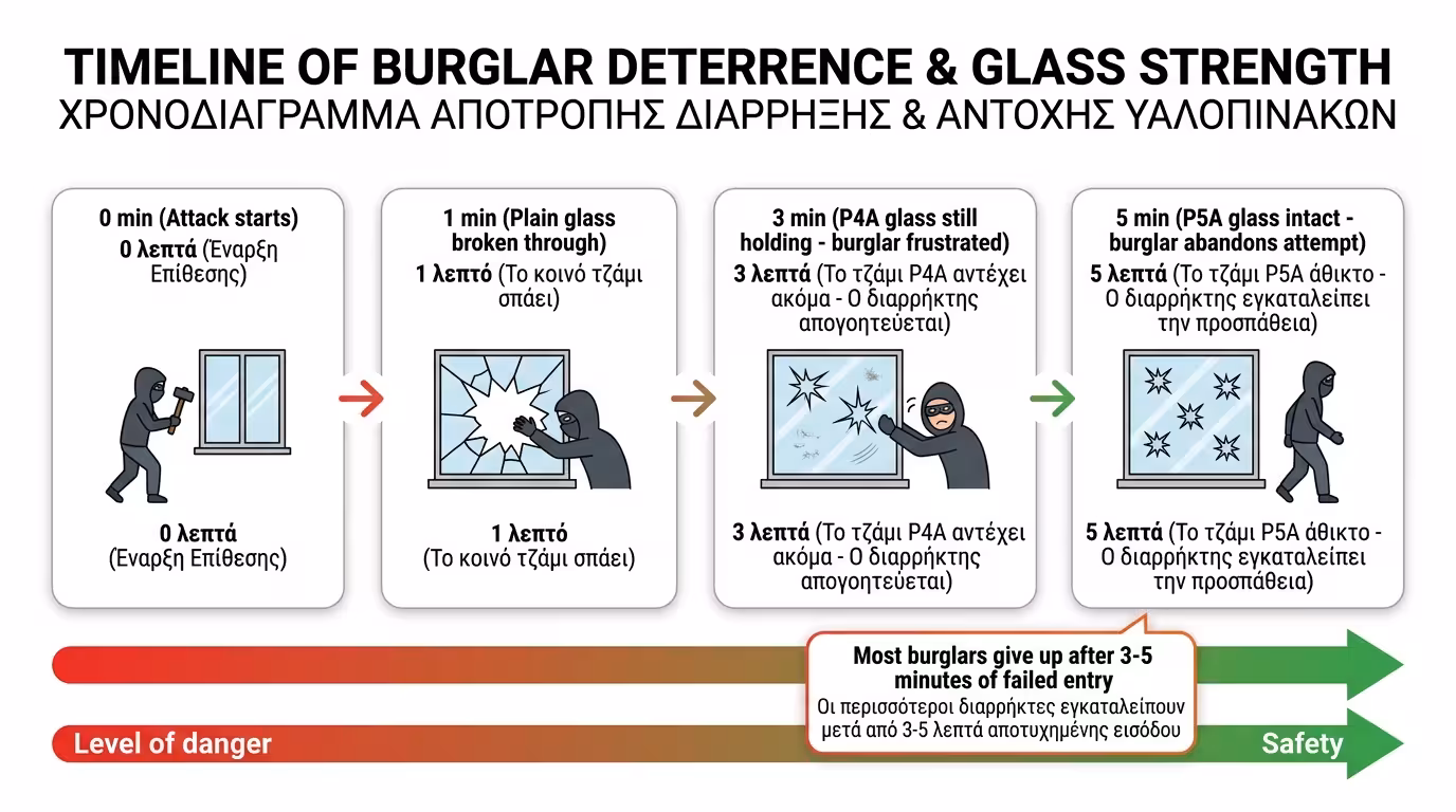 Αντιδιαρρηκτικό τζάμι - κέρδισε χρόνο, νίκησε τον διαρρήκτη