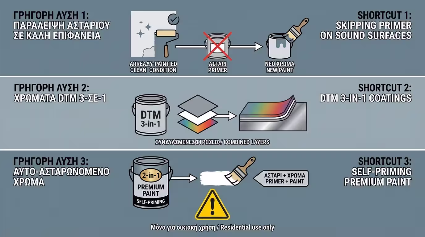 Παράδειγμα αστοχίας λόγω ασυμβατότητας υλικών (σύστημα αλκυδικού πάνω σε γαλβανιζέ).