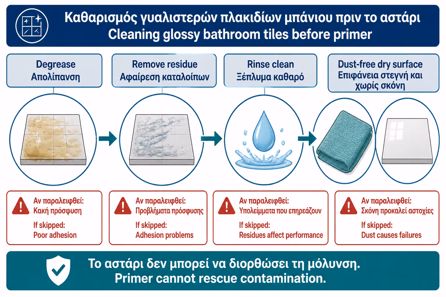 Εικονογράφηση για 8. Καθαρισμός πριν από το primer
