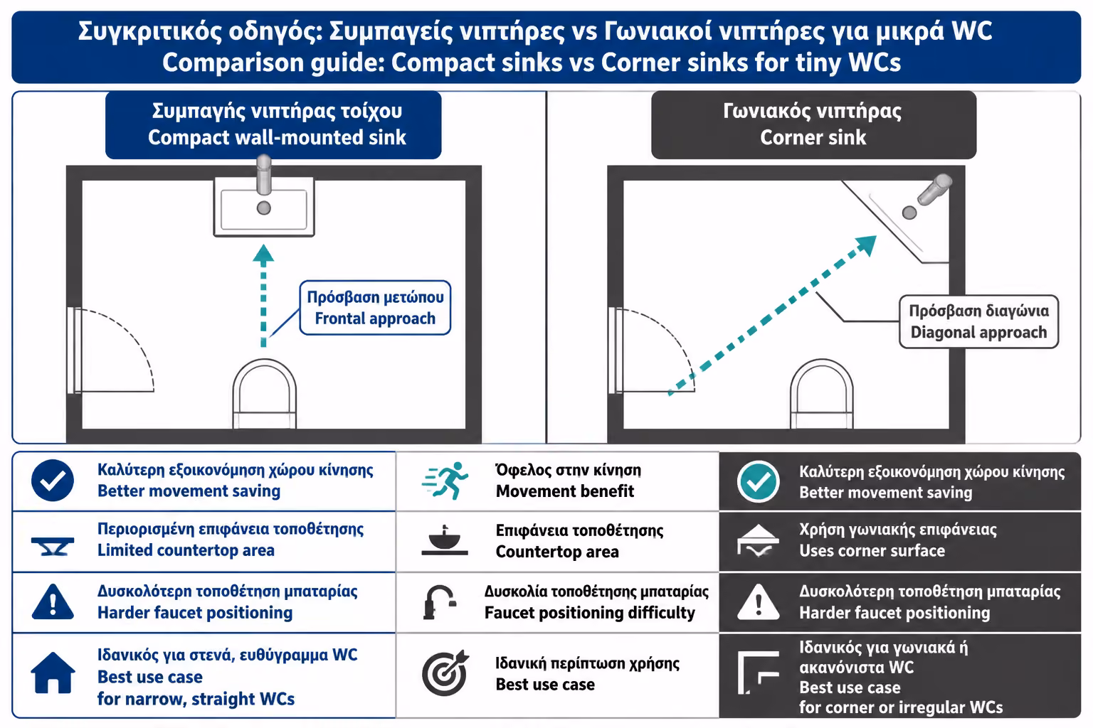 Εικονογράφηση για 3. Γωνιακοί νιπτήρες: πότε λύνουν πραγματικά το πρόβλημα