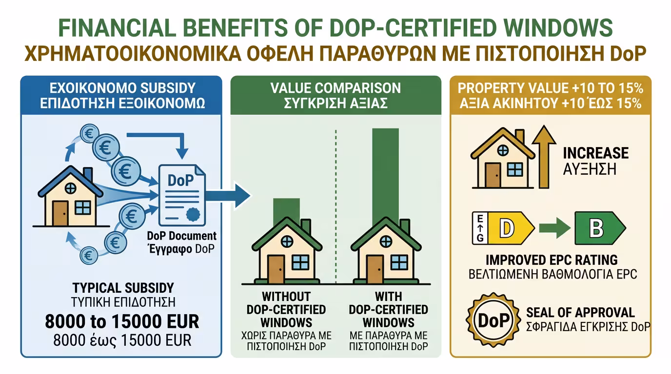 Εξοικονόμηση χρημάτων μέσω σωστής επιλογής κουφωμάτων με DoP