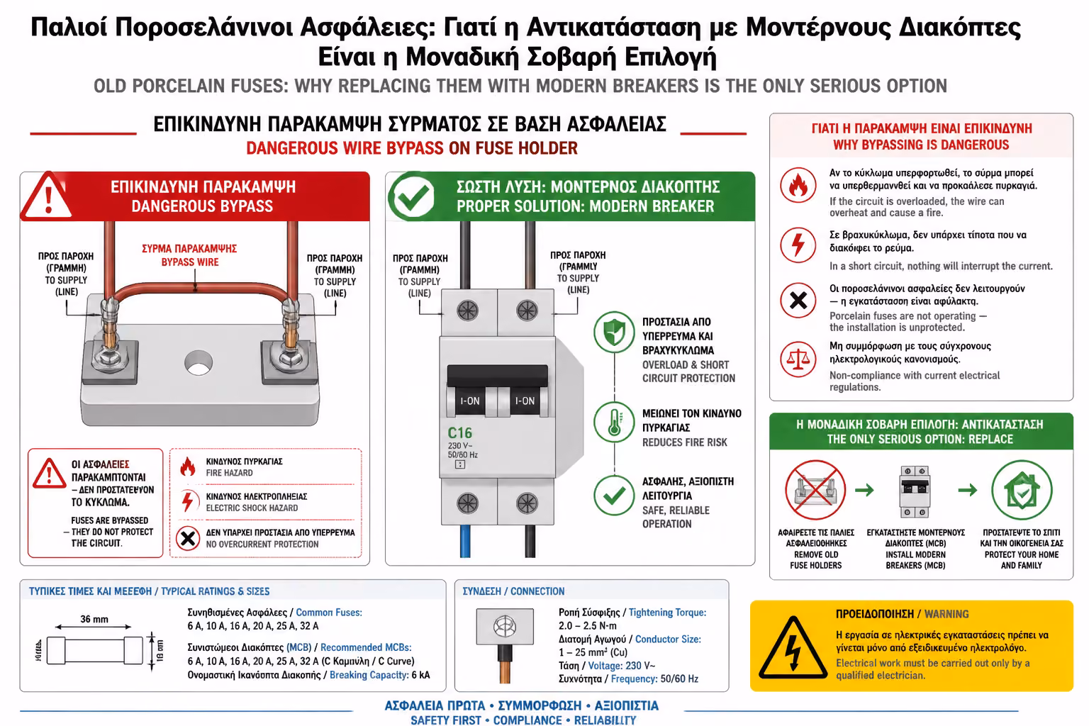 Επικίνδυνη πατέντα με σύρμα σε ασφάλεια πορσελάνης