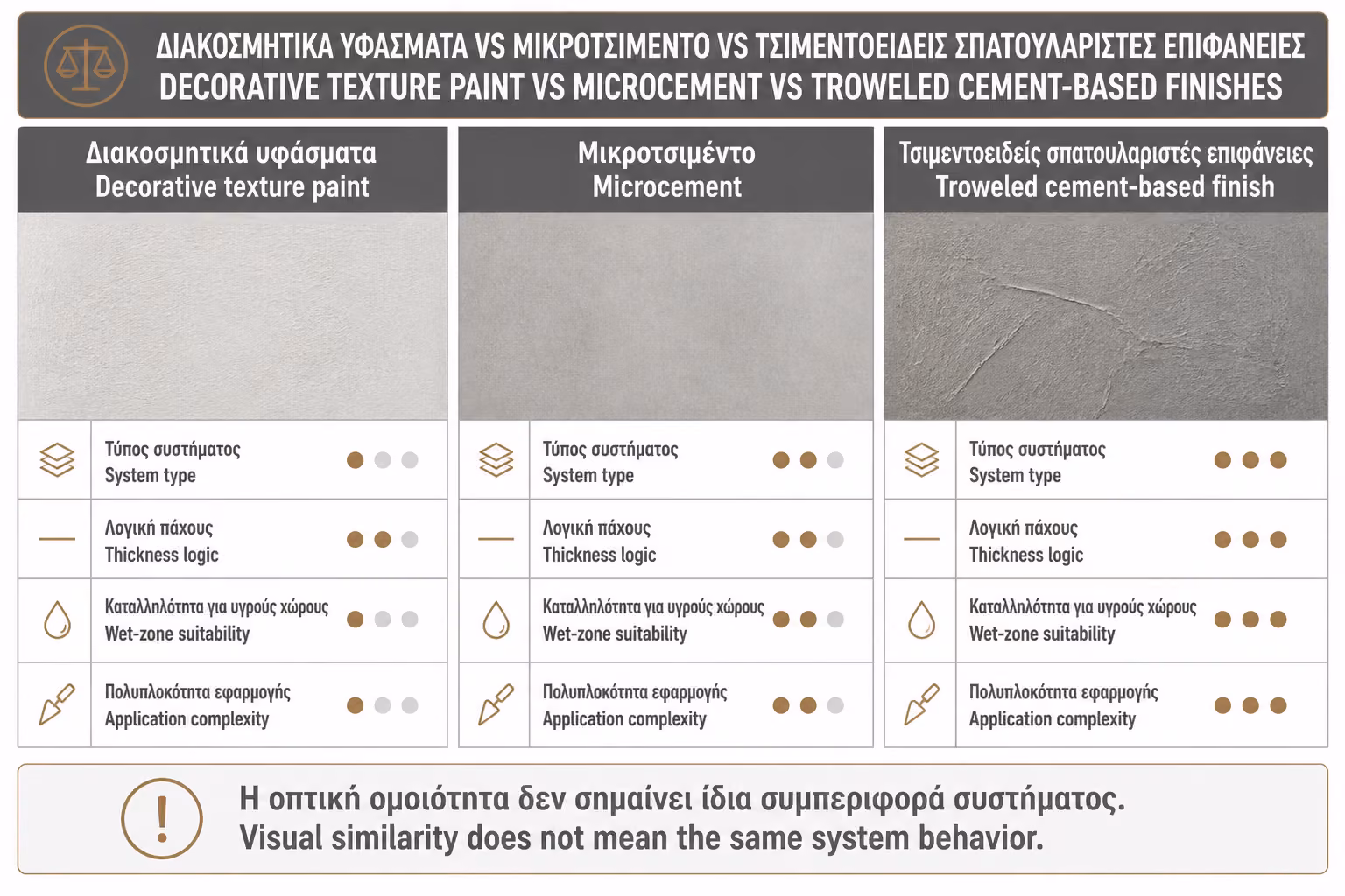 Εικονογράφηση για 7. Διαφορά decorative paint, microcement και πατητής