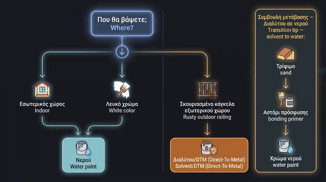 Σύγκριση πρόσφυσης νερού πάνω σε παλιά λαδομπογιά: Η ανάγκη για bonding primer.