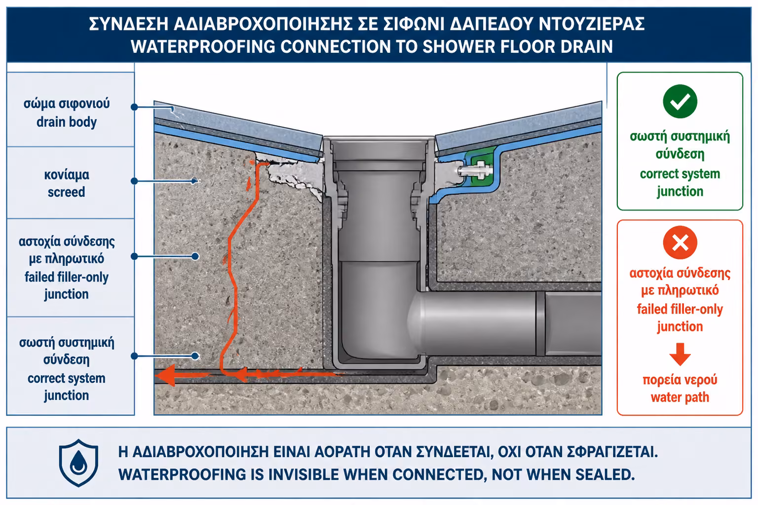 Εικονογράφηση για 1. Γιατί η ένωση σιφωνιού – τσιμεντοκονίας είναι τόσο ευάλωτη