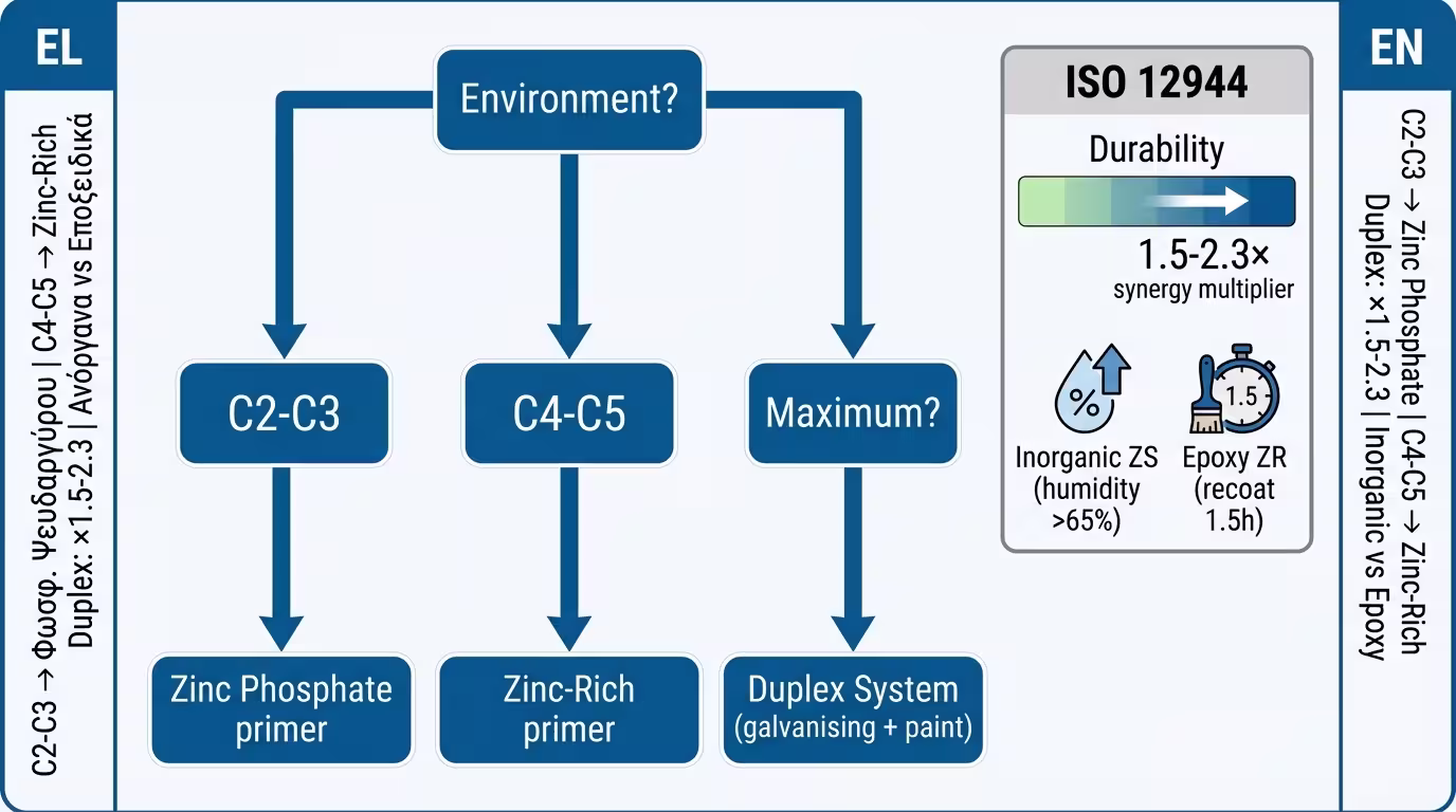 Συνεργιστικό αποτέλεσμα Duplex: Ψευδάργυρος + Βαφή.
