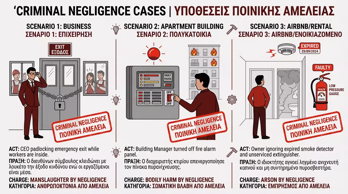 Ανθρωποκτονία από αμέλεια - εργοδότης, διαχειριστής, ιδιοκτήτης AirBnb