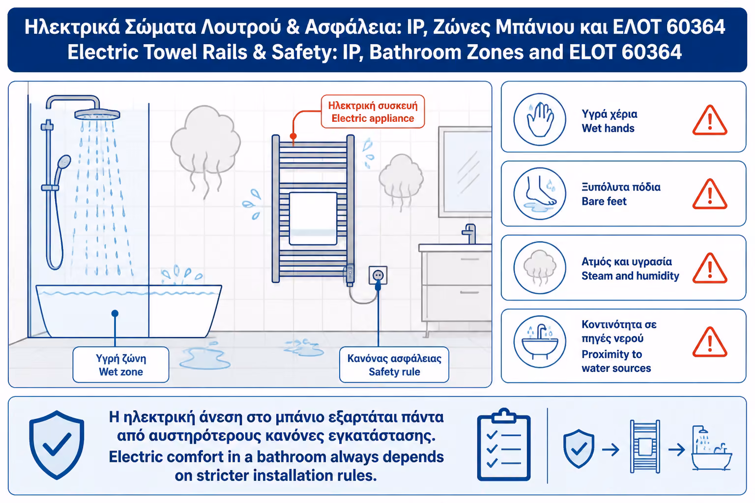 Εικονογράφηση για 1. Γιατί η ηλεκτρική πετσετοκρεμάστρα είναι ειδική περίπτωση