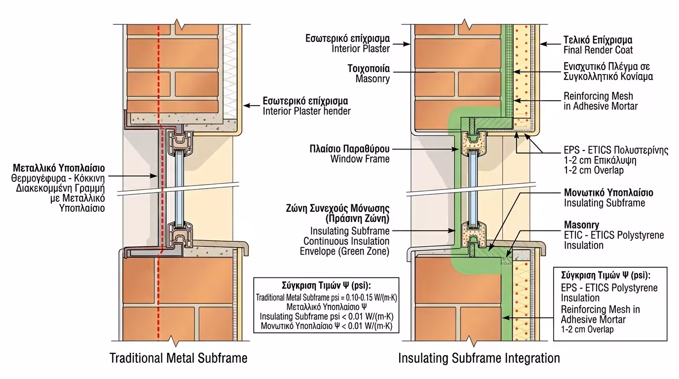 Ενσωμάτωση θερμομονωτικής ψευτόκασας με εξωτερική θερμοπρόσοψη ETICS