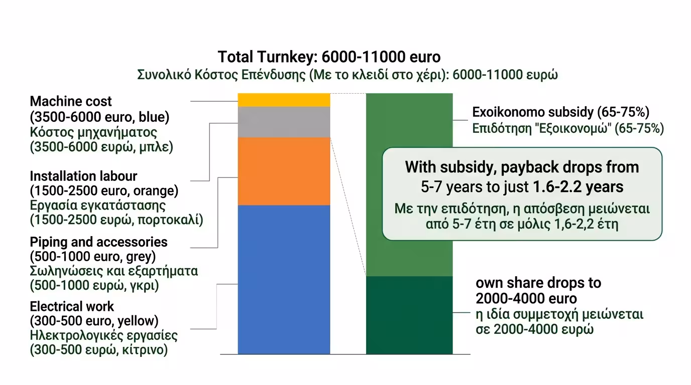 Επένδυση Αντλία Θερμότητας – κόστος αγοράς, εγκατάσταση, δαπάνες ολοκληρωμένου συστήματος