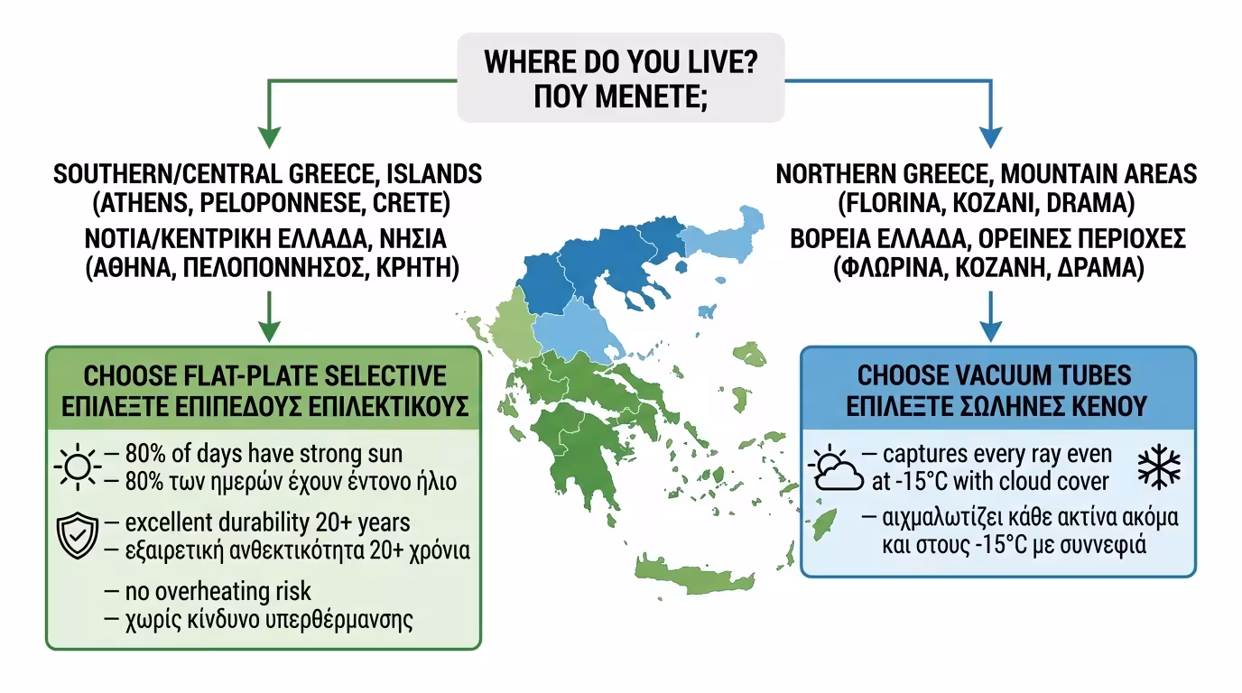 Επιλεκτικός vs vacuum - κλίμα, επιλογή, πίνακας