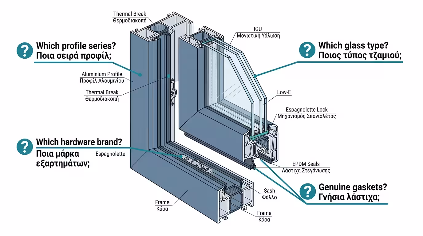 Υλικά - προφίλ, μηχανισμοί, κρύσταλλα
