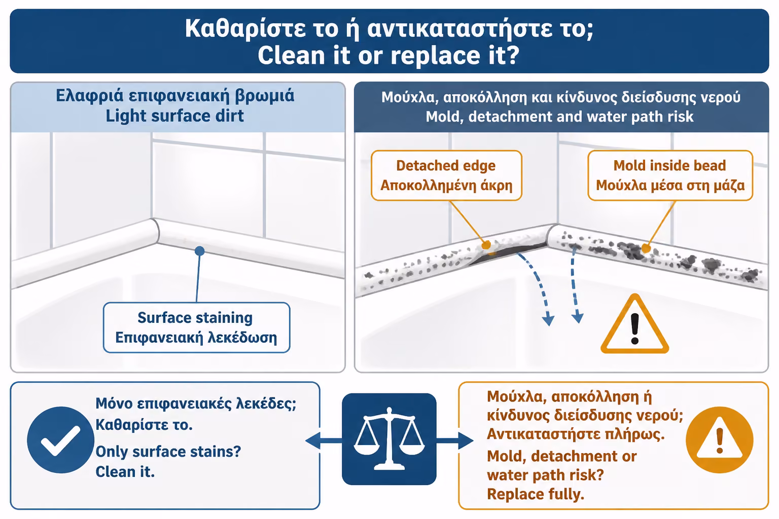 Εικονογράφηση για 2. Πότε πρέπει να αντικατασταθεί και πότε αρκεί καθαρισμός