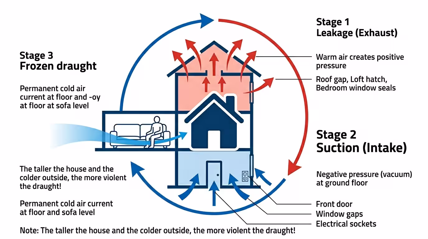 Ζεστός αέρας ανεβαίνει, δραπετεύει από πάνω, ρουφάει κρύο από κάτω