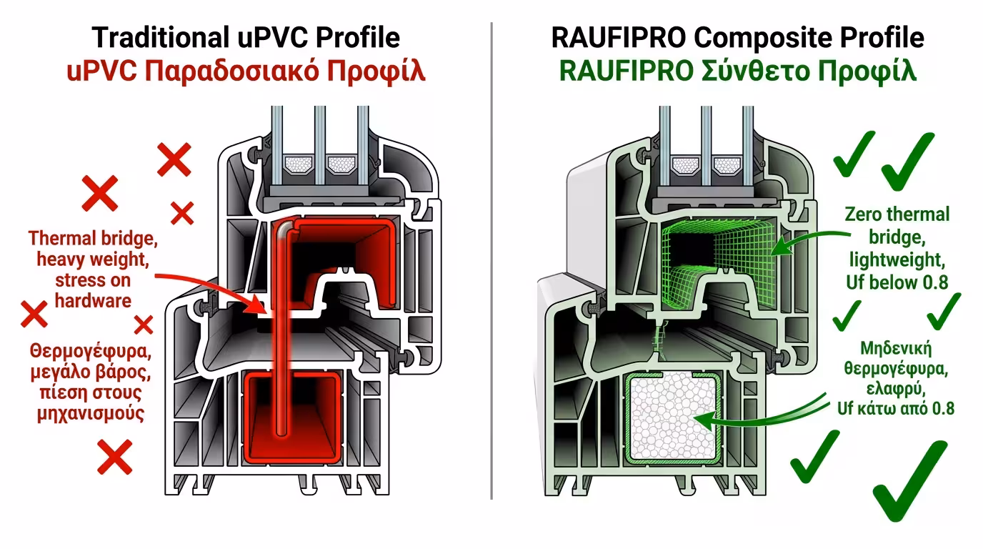 Χωρίς εσωτερικό ατσάλι - ίνες υαλονήματος αντικαθιστούν τον χαλύβδινο οπλισμό