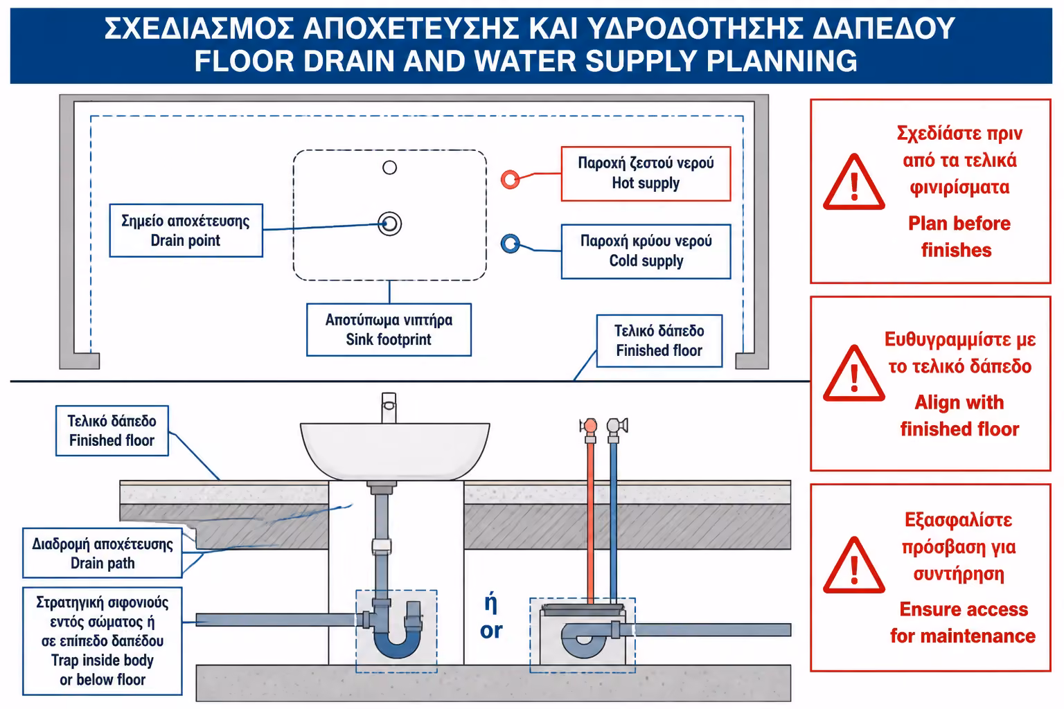 Εικονογράφηση για 5. Η αποχέτευση στο δάπεδο: το κρίσιμο τεχνικό σημείο