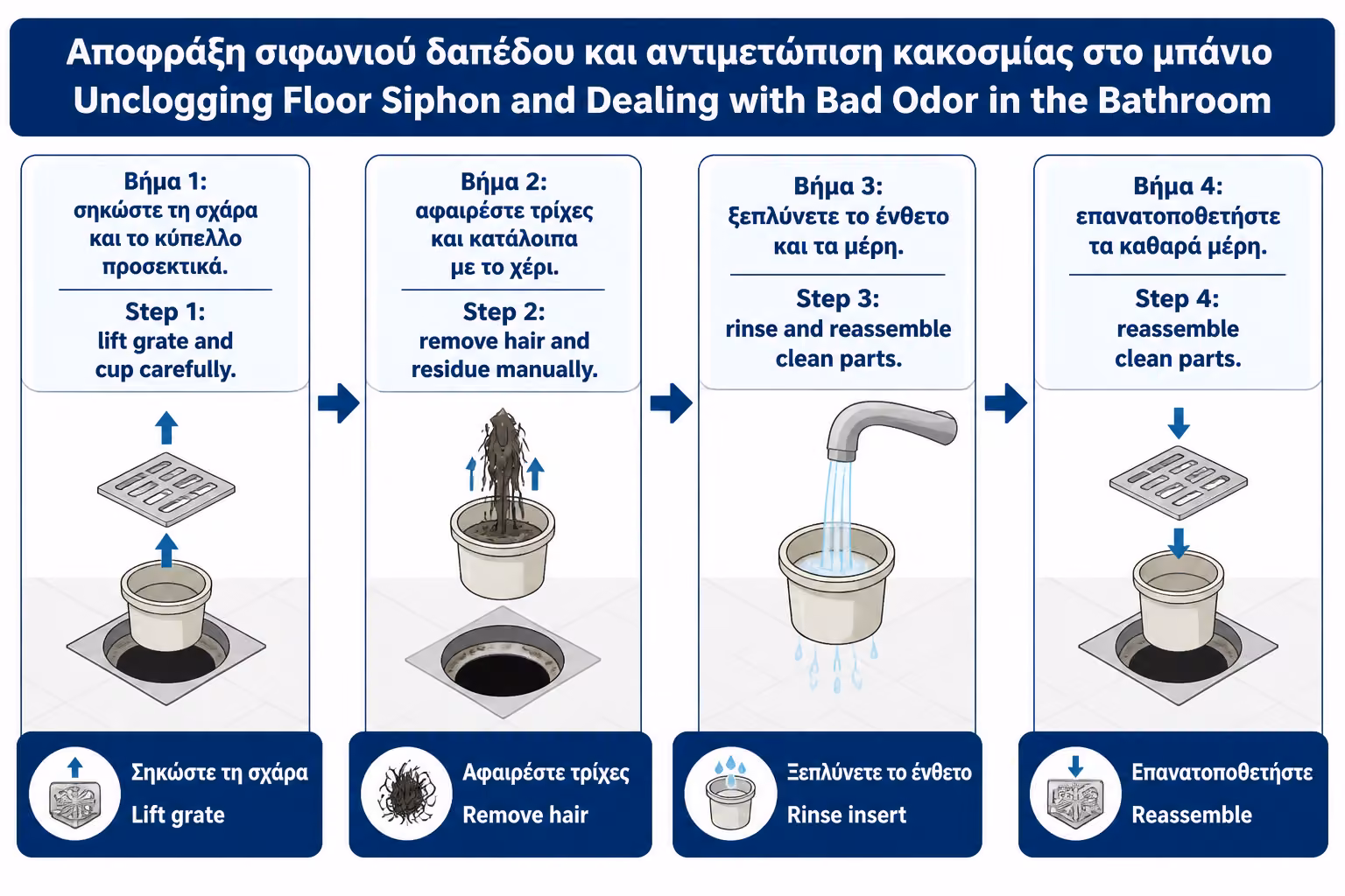 Εικονογράφηση για 6. Αφαίρεση τριχών και υπολειμμάτων