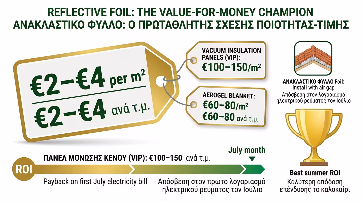 Ανακλαστική μόνωση - ο πρωταθλητής κόστους-αποτελέσματος