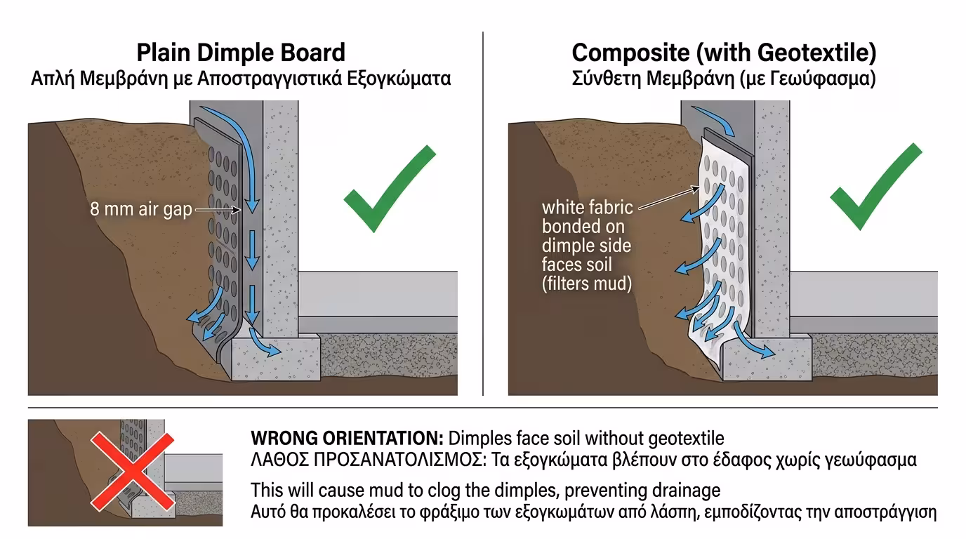 Φορά αυγουλιέρας - απλή vs σύνθετη με γεωύφασμα