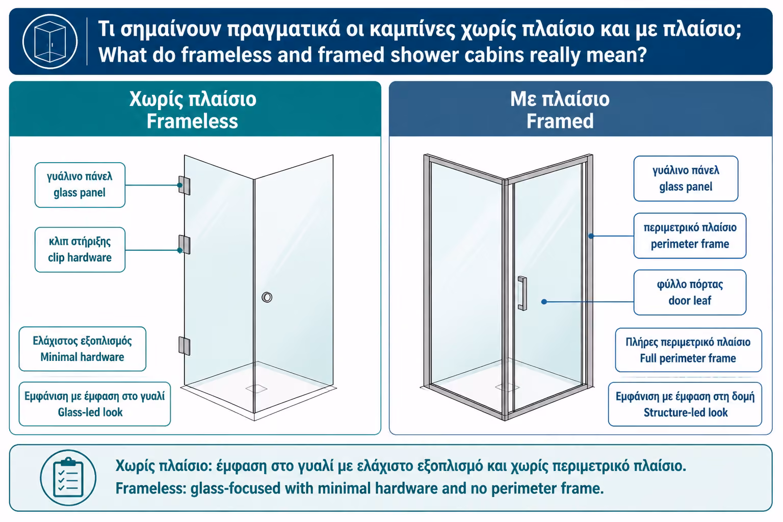 Εικονογράφηση για 1. Τι σημαίνει frameless καμπίνα