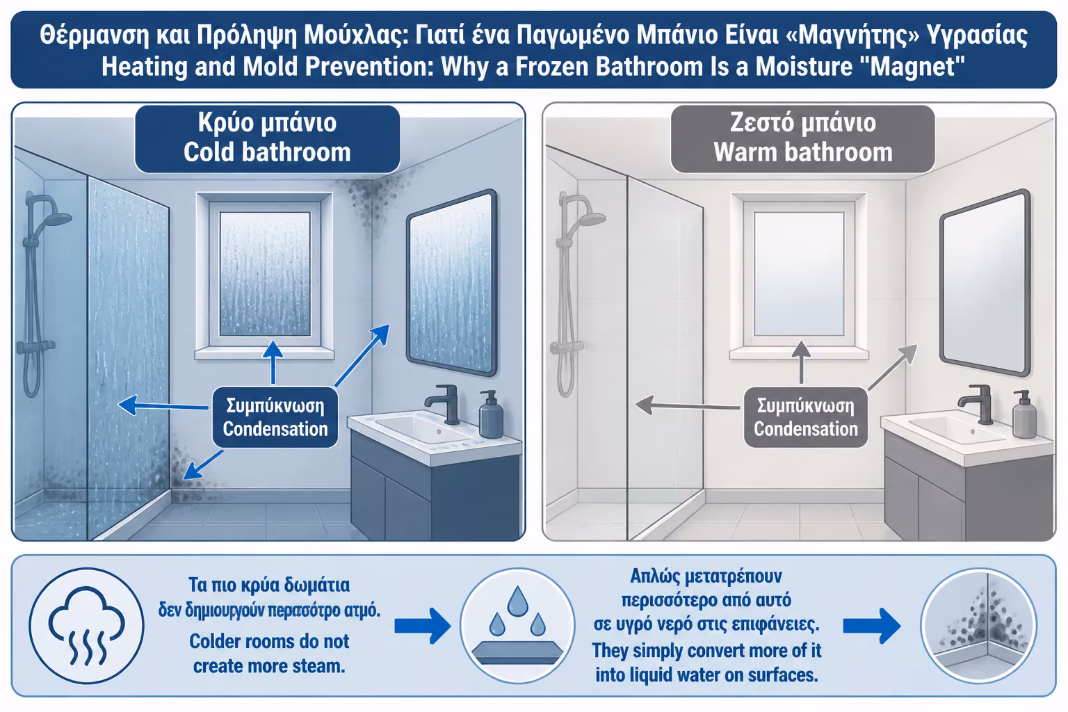 Εικονογράφηση για 2. Γιατί το παγωμένο μπάνιο είναι “μαγνήτης” υγρασίας