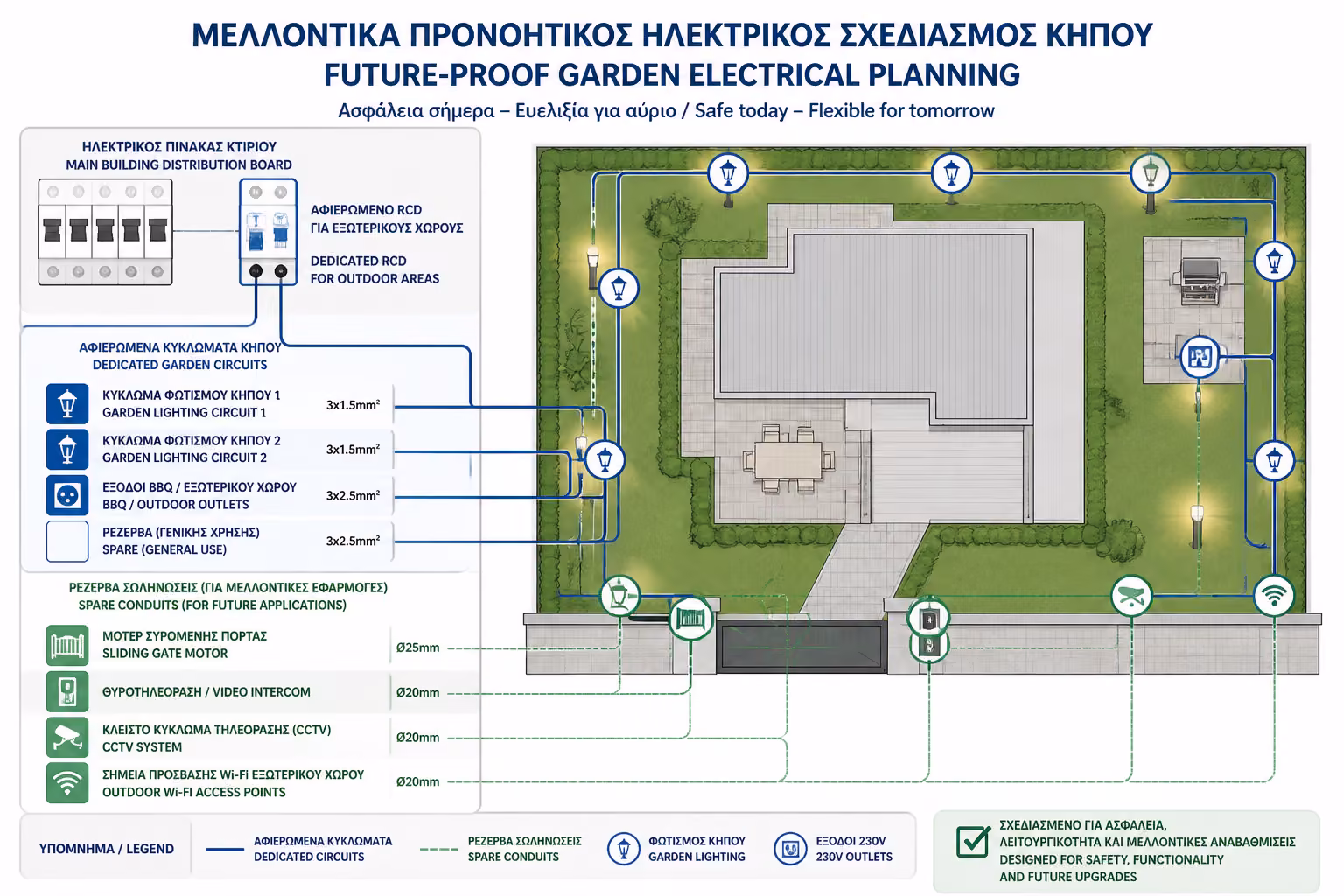 Ανεξάρτητα κυκλώματα κήπου και προβλέψεις για μελλοντικές παροχές