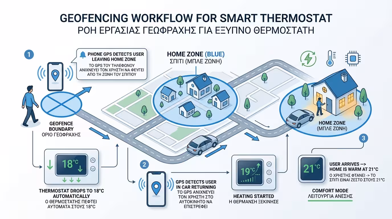 GPS κινητού - αυτόματη ρύθμιση θέρμανσης βάσει τοποθεσίας