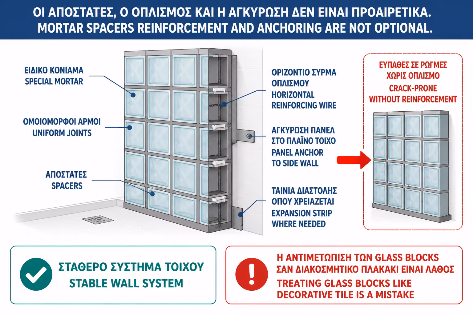 Εικονογράφηση για 7. Κονίαμα, αποστάτες, οπλισμός και αγκύρωση