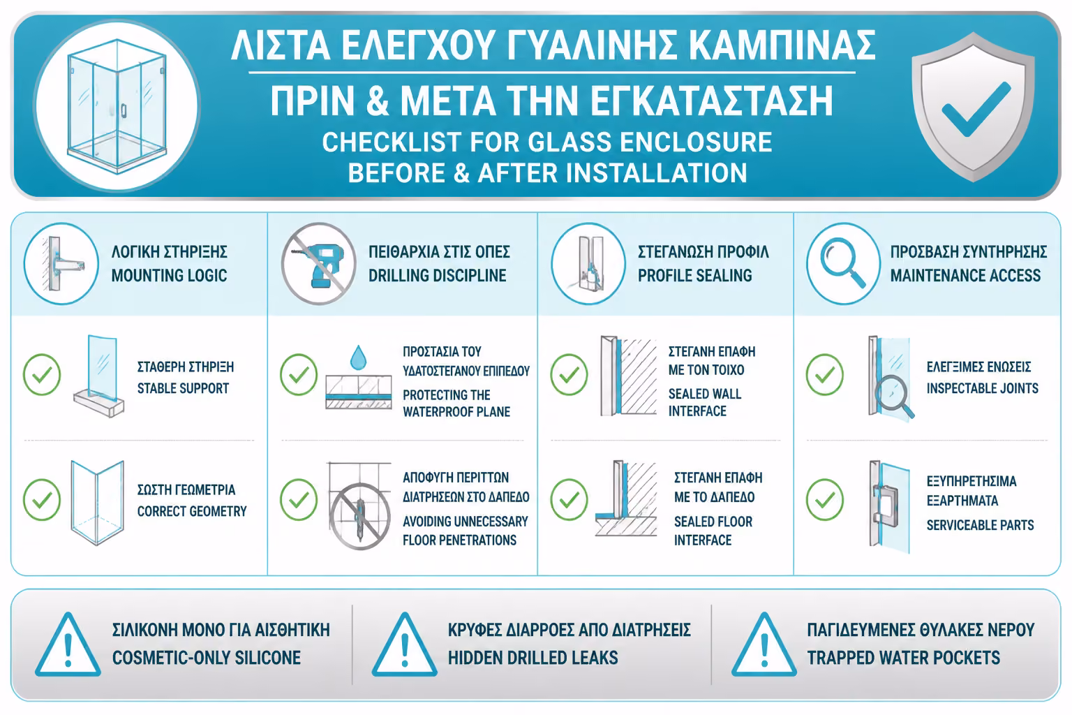 Εικονογράφηση για 17. Πρακτικό checklist πριν και μετά την τοποθέτηση