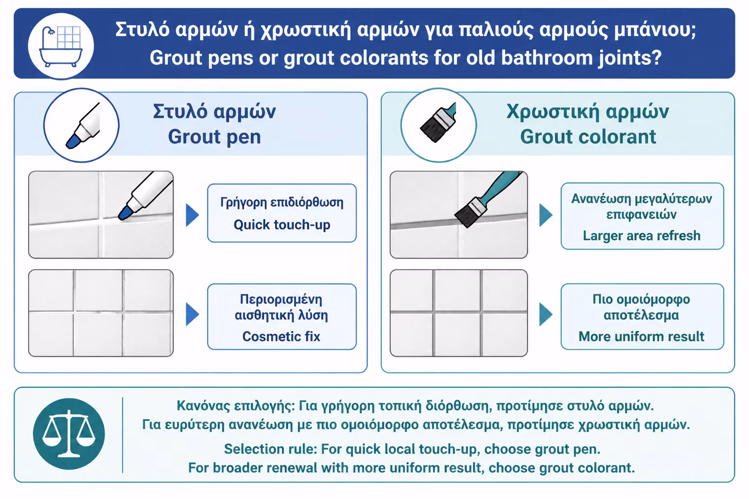 Εικονογράφηση για 2. Μαρκαδόρος αρμών ή grout colorant;